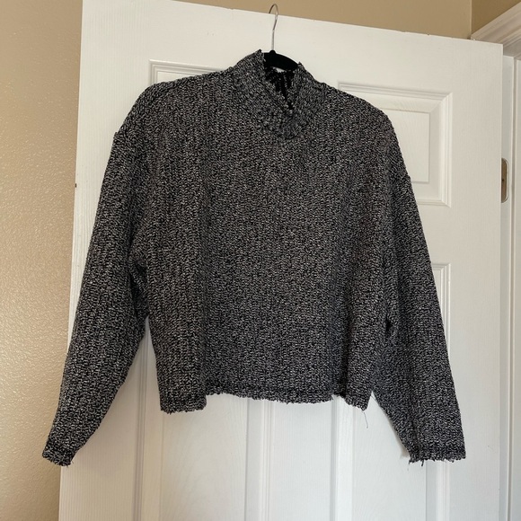 Cotton knit sweater grey (white/black) - Picture 4 of 4